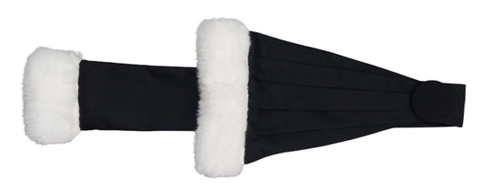 Black fur trim 1 row of white synthetic fur