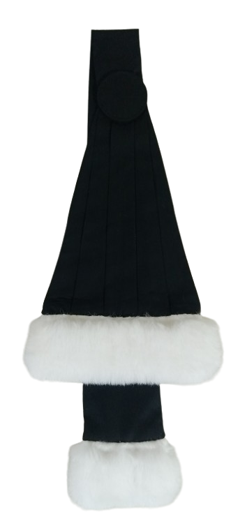 Épitoge noire 1 rang de fourrure blanche synthétique