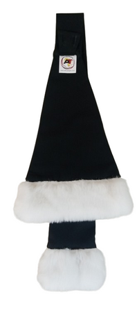 Épitoge noire 1 rang de fourrure blanche synthétique