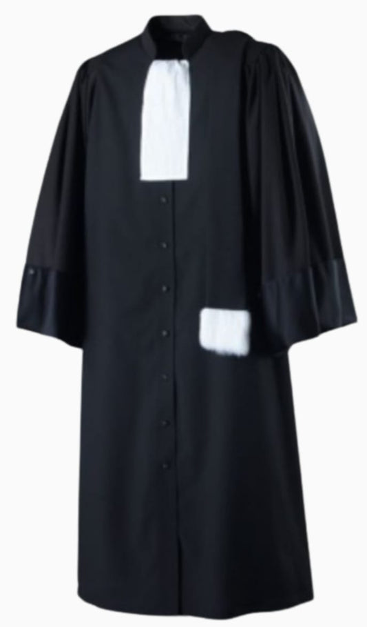 Robe d'audiences noire d'avocat ; Matière 100% Coton